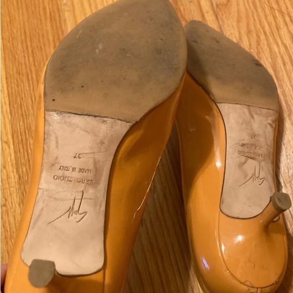 Giuseppe Zanotti Orange Patent leather kitten heels size 7 - Picture 8 of 13